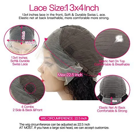 12a Water Wave Human Hair 13x4 Lace Front Wig - 13X4Lacefrontwig