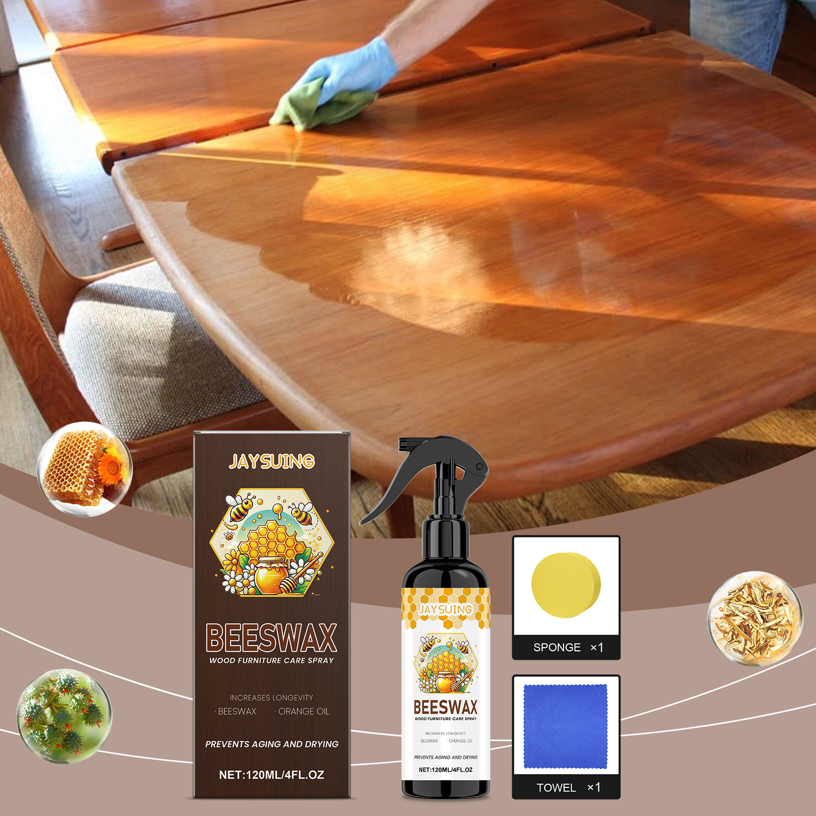 Beeswax Wood Furniture Care Spray
