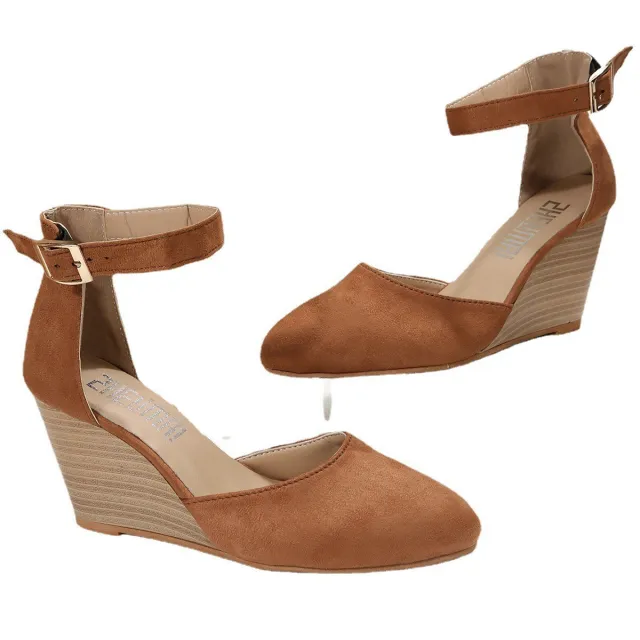 Women's Pointed Toe Buckle Strap Sandals Brown - Shop at LoveMi