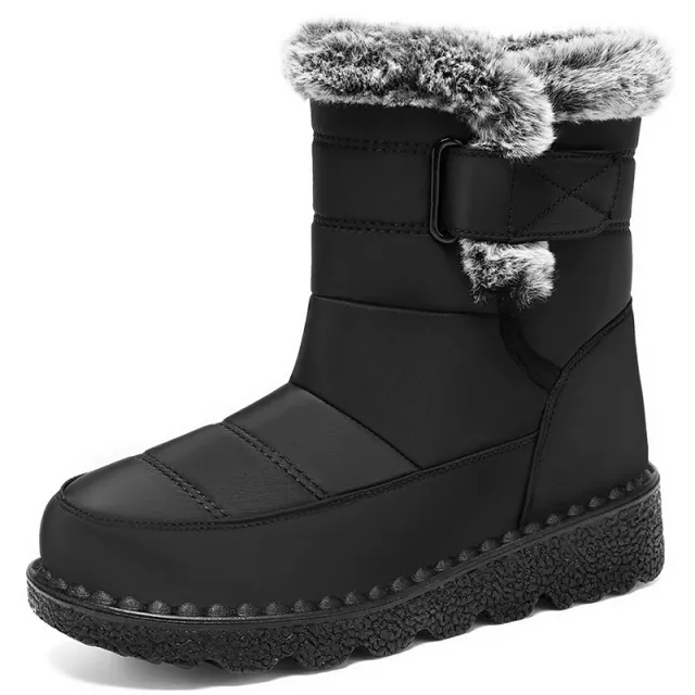 Women's Snow Boots Fleece Lined Padded Warm Keeping Black - Shop at LoveMi