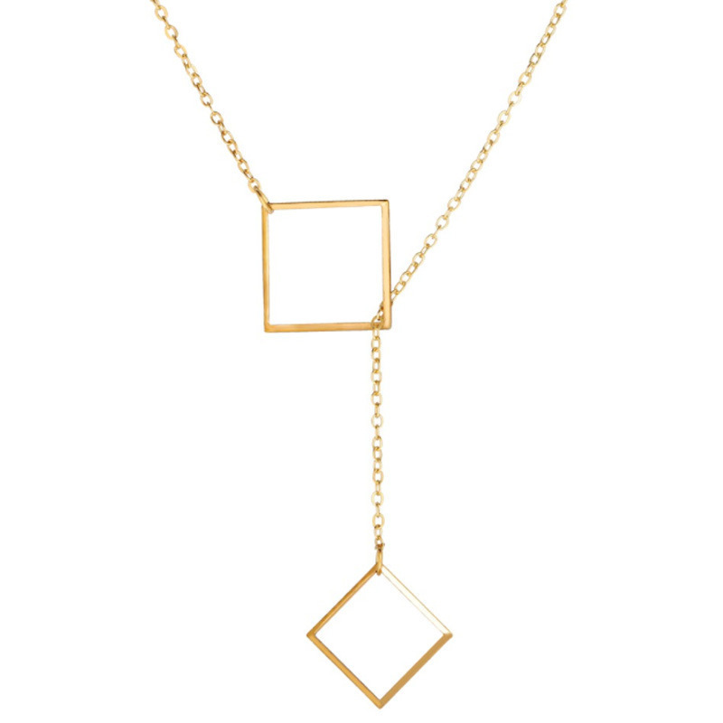 Creative Retro Simple Geometric Square Necklace