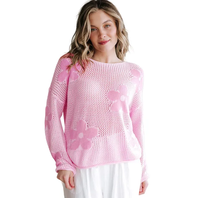 European And American Thin Casual Hollow Knitted Long sleeved Top P1010 Xl - Shop at LoveMi
