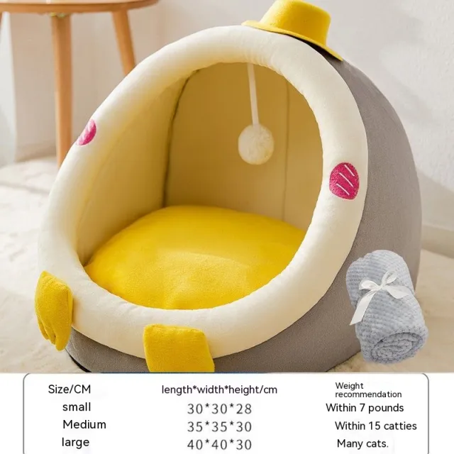 Four Seasons Universal Small Dog Removable And Washable Kennel Hooded Penguin With Blanket - Shop at LoveMi