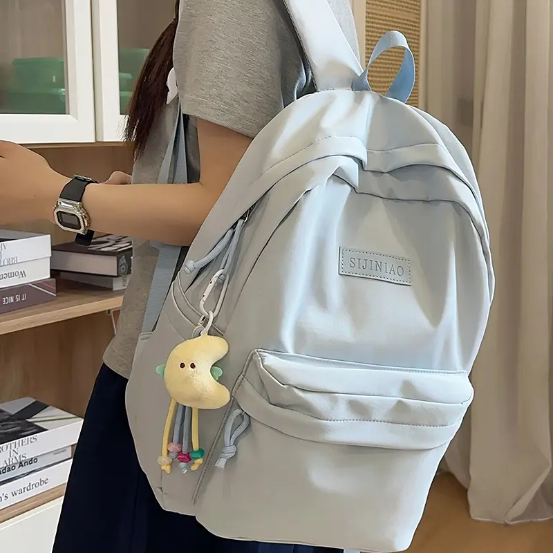 Solid-color Simple And Versatile Backpack