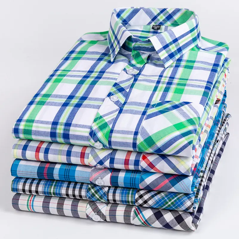 Mens Plaid Shirt Fashionable Casual