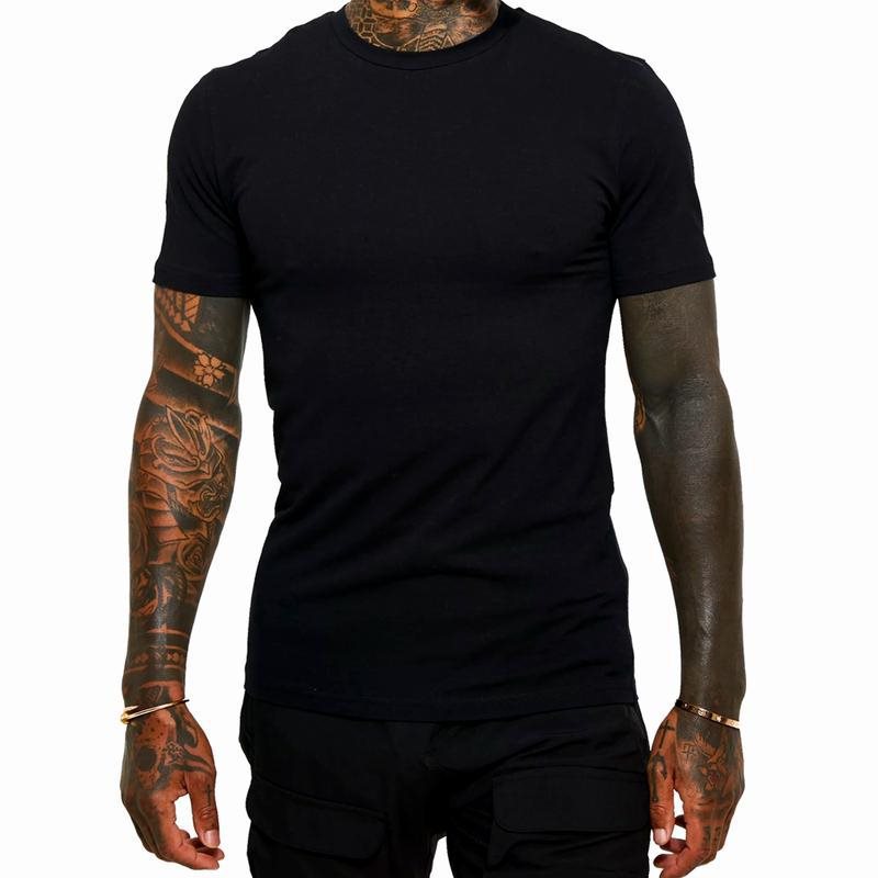 Slim-fit White And Black Crewneck T-shirt 3-pack