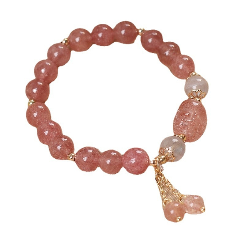 Natural Strawberry Quartz Pi Xiu Bracelet Girls Attracting Male