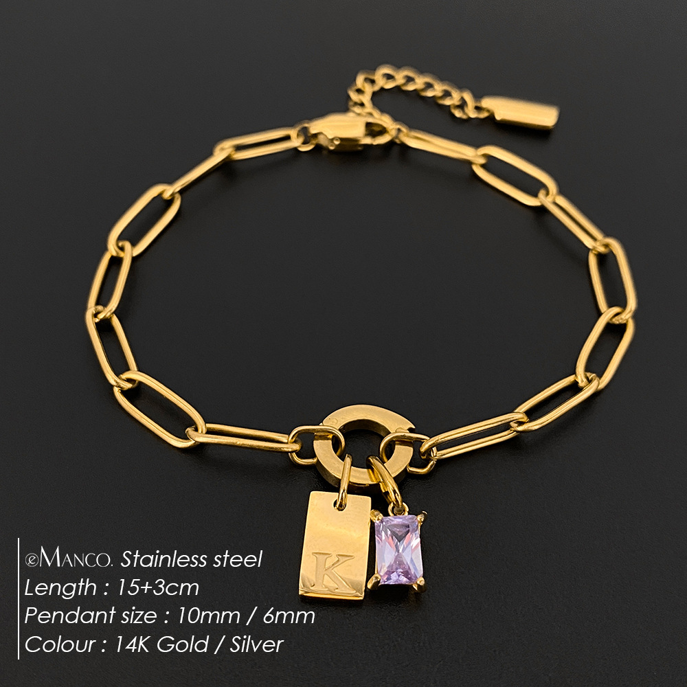 Womens Fashionable Rhinestone Letter Combination Bracelet Jewelry