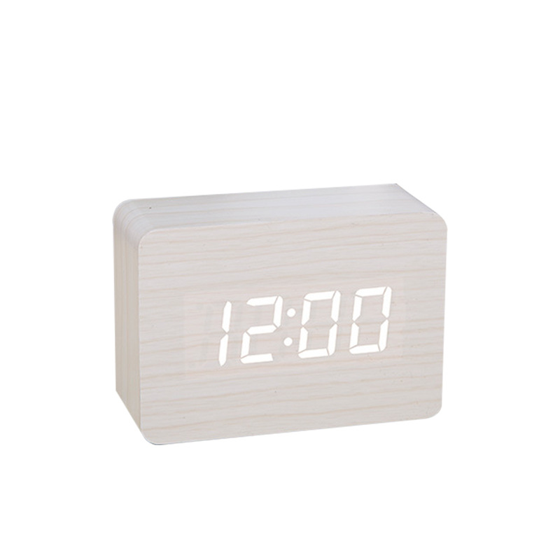 Sleek Mini LED Rectangular Wooden Digital Clock