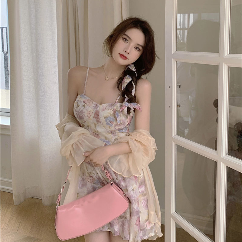 Women's Fashion Floral Strap Dress