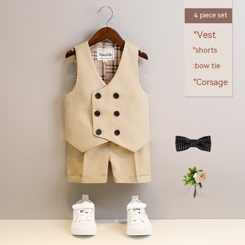 Boys Spring And Summer Short Sleeve Vest Suit - Image 5