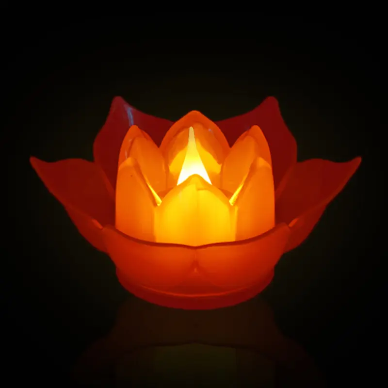 Electronic Plastic Big Lotus with Battery Lamp