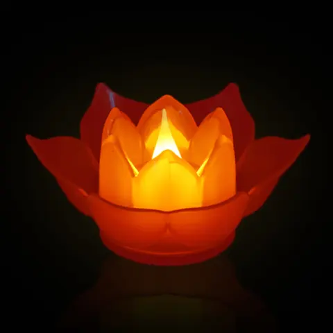 Electronic Plastic Big Lotus with Battery Lamp