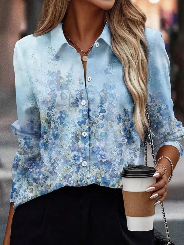 Elegant Women's Loose Long Sleeve Shirt 9Style Xxl - Shop at LoveMi