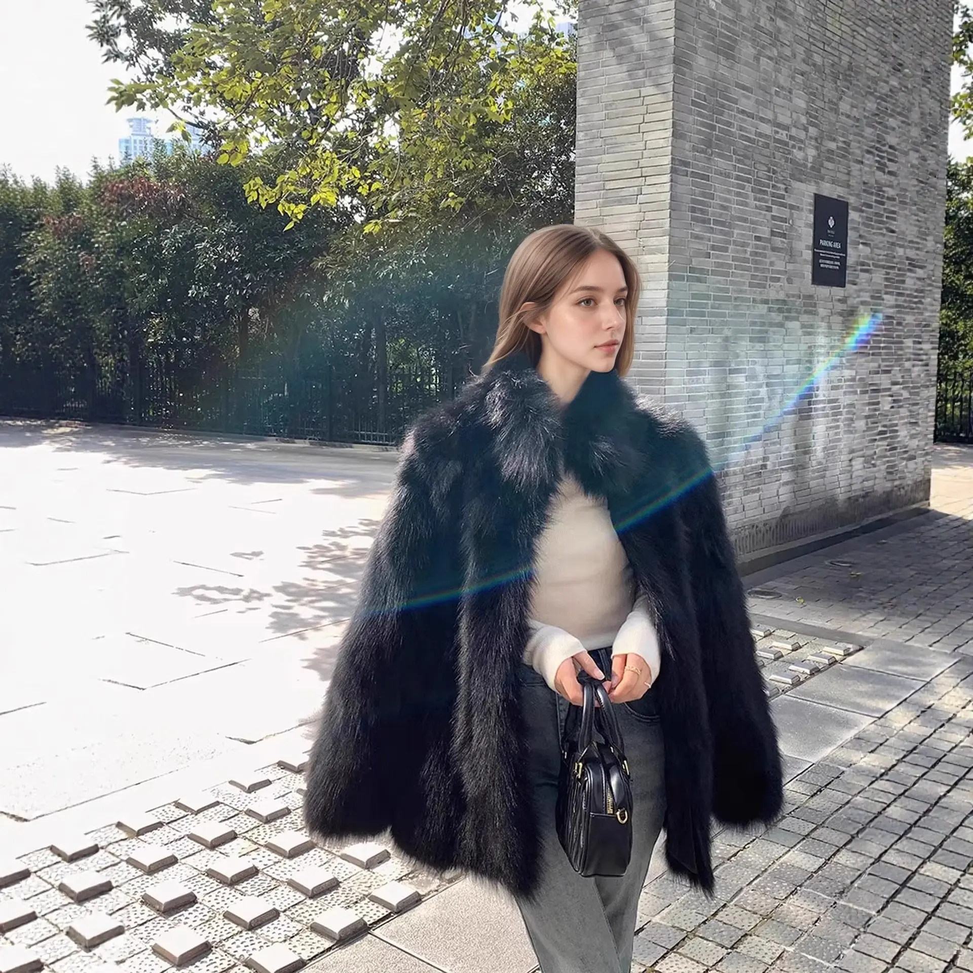 Fox Fur Style Coat Eco Friendly Faux
