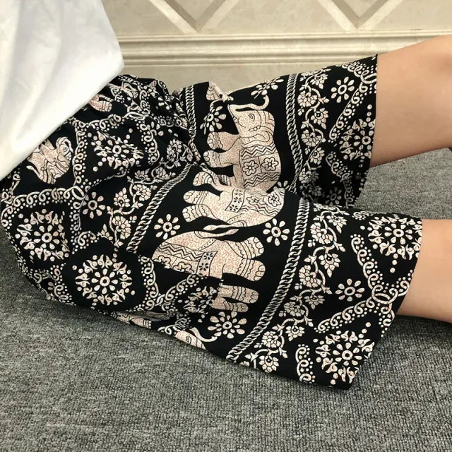 Summer Women's Pajama Pants Cotton Silk Shorts Home Loose Vacation Elephant 4Xl - Shop at LoveMi