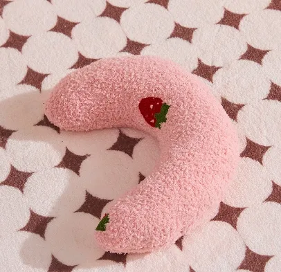 Cat U shaped Pillow And Dog Protect Cervical Spine Pink Strawberry - Shop at LoveMi