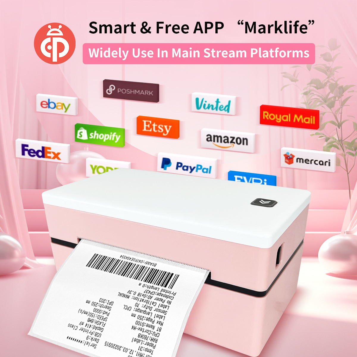 Portable Wireless Thermal Logistics Label Printer For Express Waybills