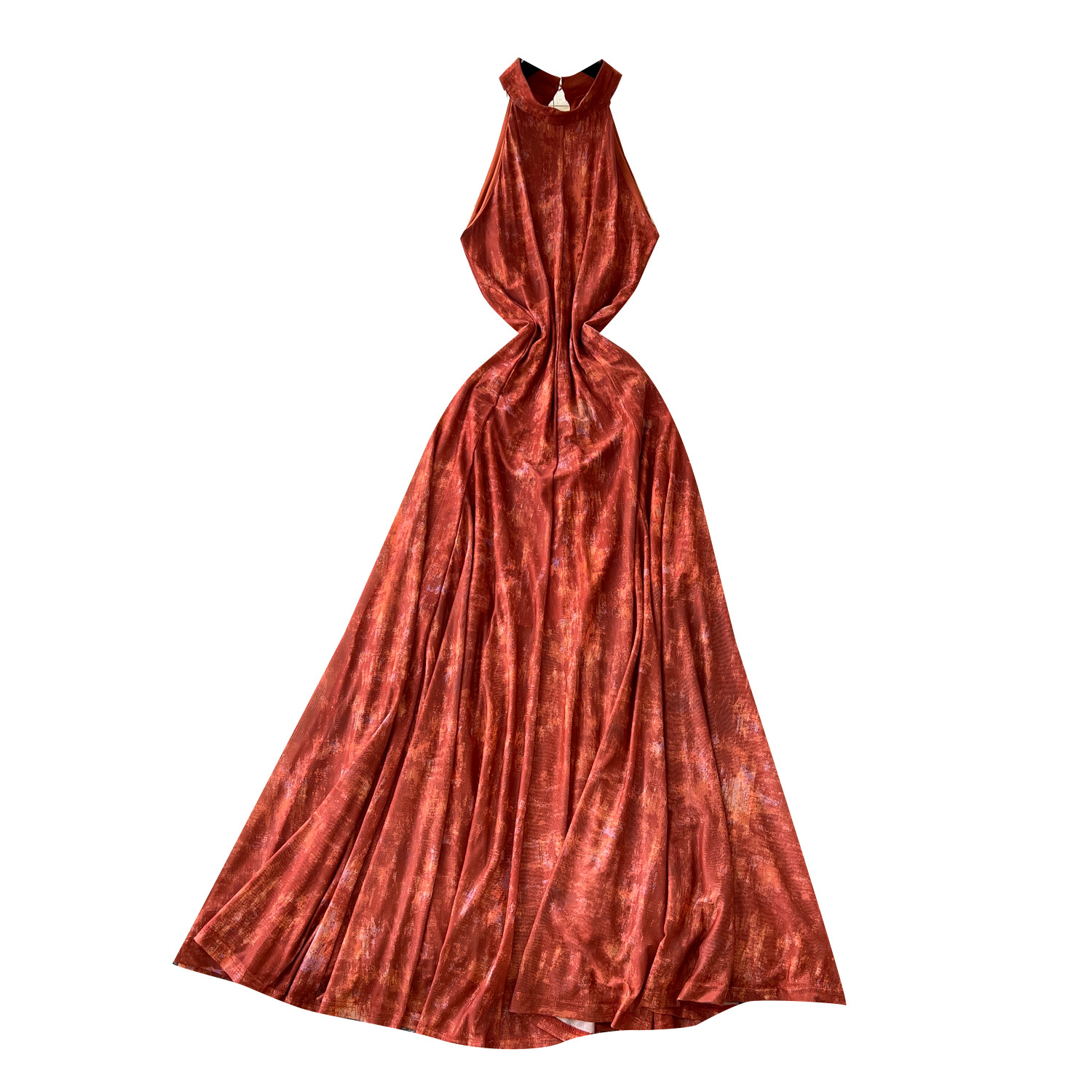 French Vintage Style High-grade Blooming Halter Sleeveless Dress