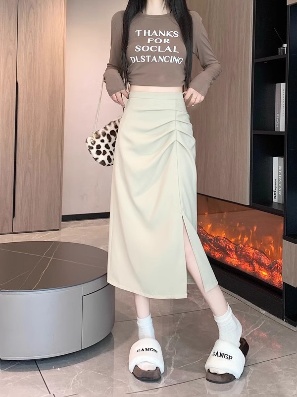 Womens Stylish High-waisted Slimming Split Skirt