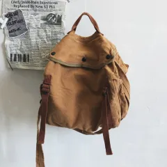 Leisure Artistic Youth Messenger Shoulder Canvas Messenger Bag - Brown - View 1