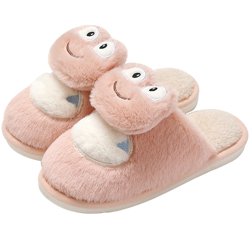 Cute Frog Female Winter Cartoon Indoor Home Plush Warm Cotton Slippers - Image 6