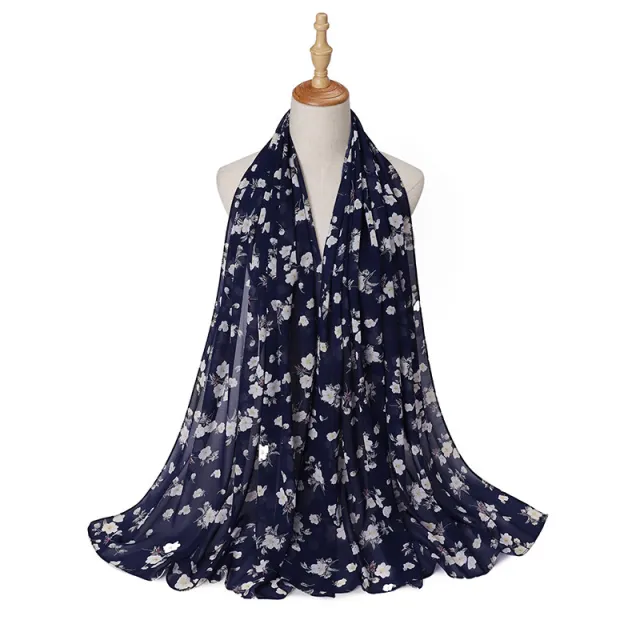 Chiffon Printed Malay Indonesian Women's Fashion Closed toe Scarf 18 - Shop at LoveMi