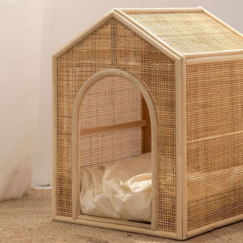 Woven Rattan Cat Bed And Cat House For Summer Ventilation Pet Nest