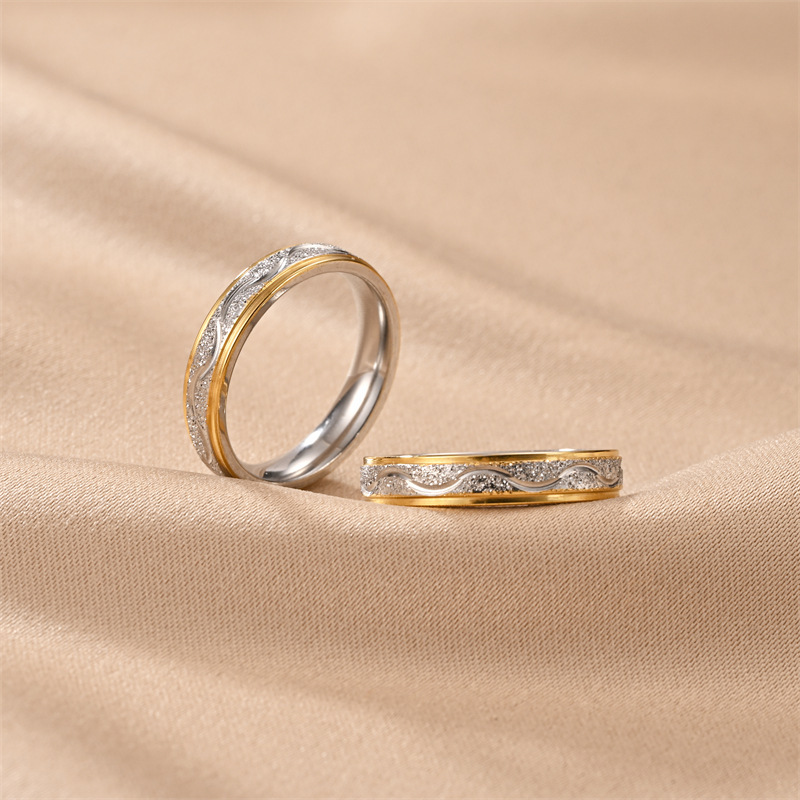 Titanium Steel Couple Rings For Women Non-fading Korean-style Minimalist Design