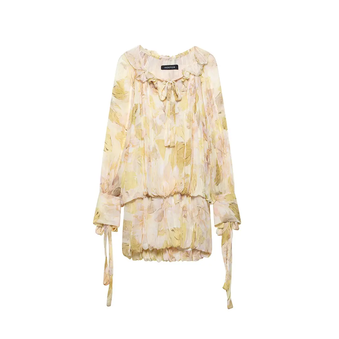 European And American Style Fashion Simple Casual Printing Short Dress