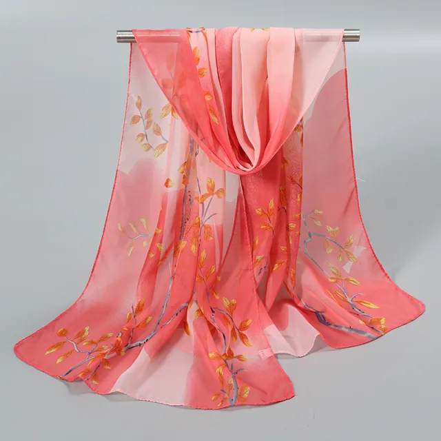 Little Chiffon Small Silk Scarf Scarf For Women Xq4401 Watermelon Red - Shop at LoveMi
