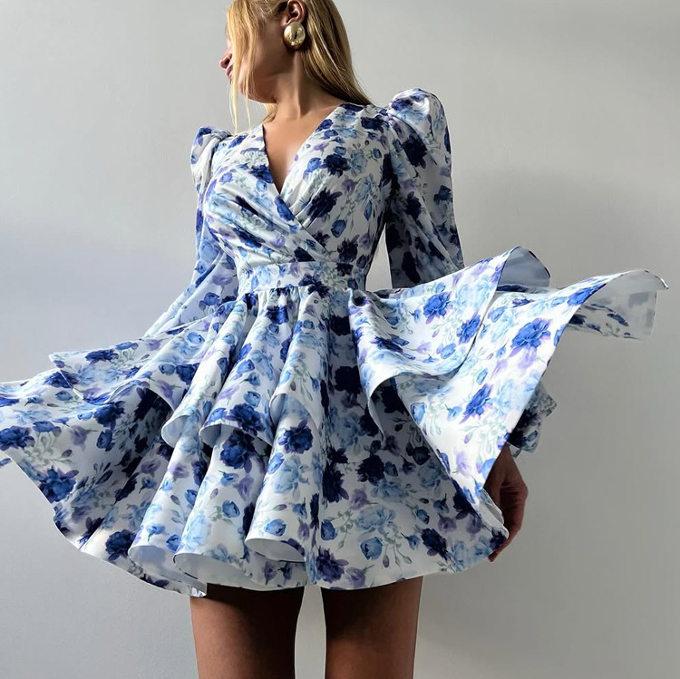 Puff-Sleeve A-Line Mini Dress, picture 2 of 6