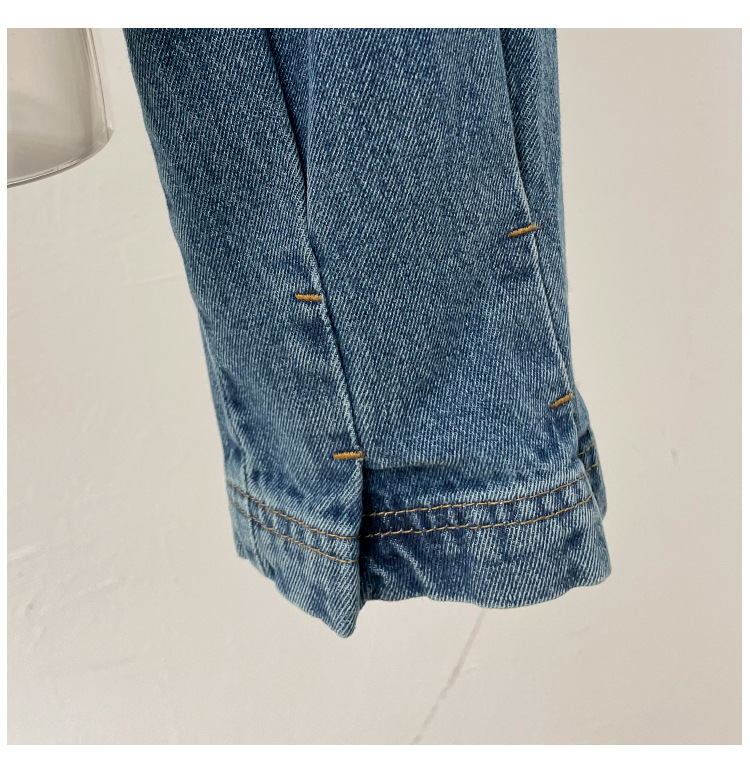 Title 8, Cape Pocket Decoration Pleated Zipper Denim Coa...