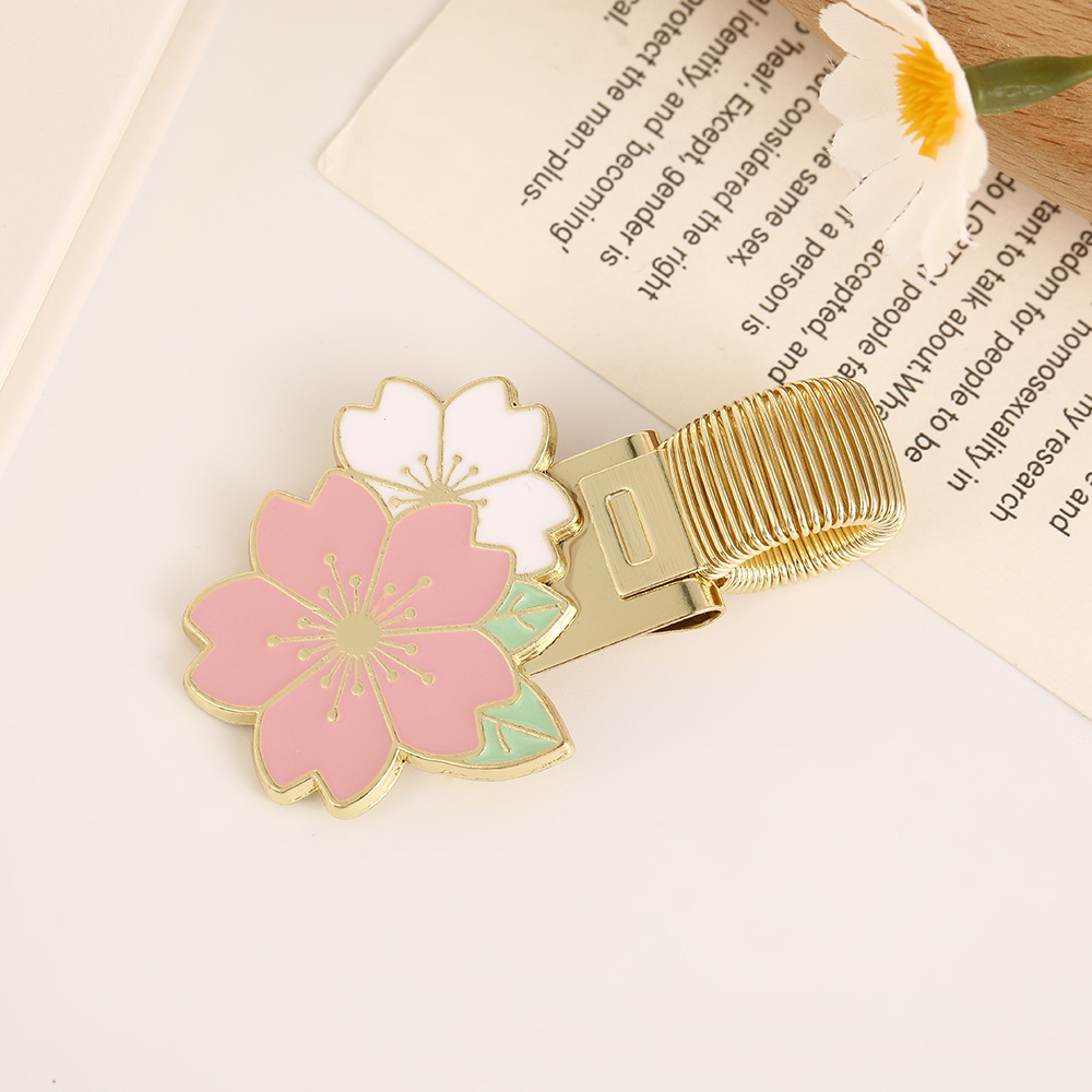 Creative Dripping Oil Tricolor Flower Metal Pen Clip