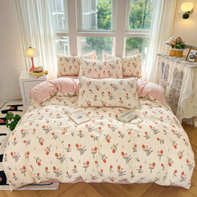 Aerobic Jacquard Cloud Yarn Cotton Four-piece Set Soft Skin-friendly - Image 4