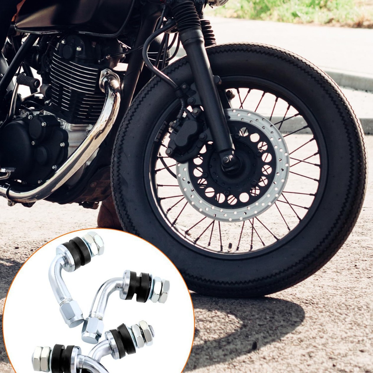 Vacuum Tire Conversion For Motorcycles Using Car Valve Stems