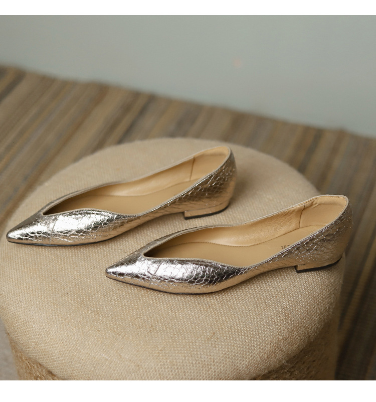 New Shallow Mouth French Pointed Flat Pumps Women