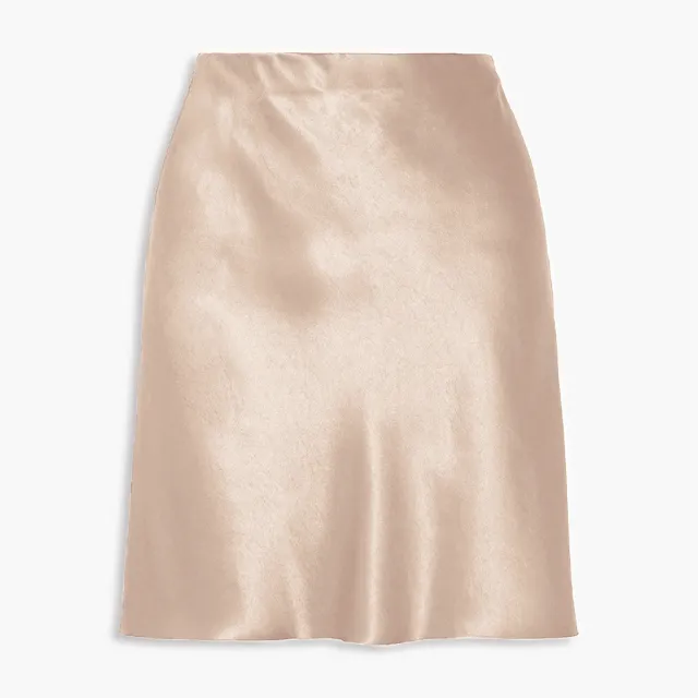 New European And American style Elastic High waist Solid color Skirt For Women Champagne Xl - Shop at LoveMi