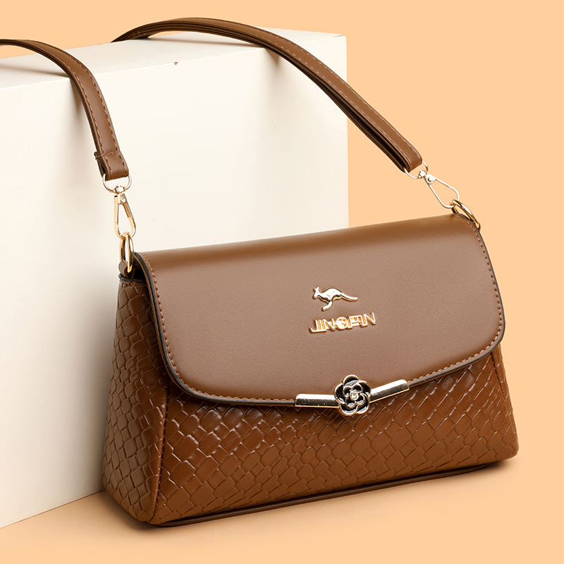 Sac épaule cuir souple — Texture tissée, 24×9×15 cm 6