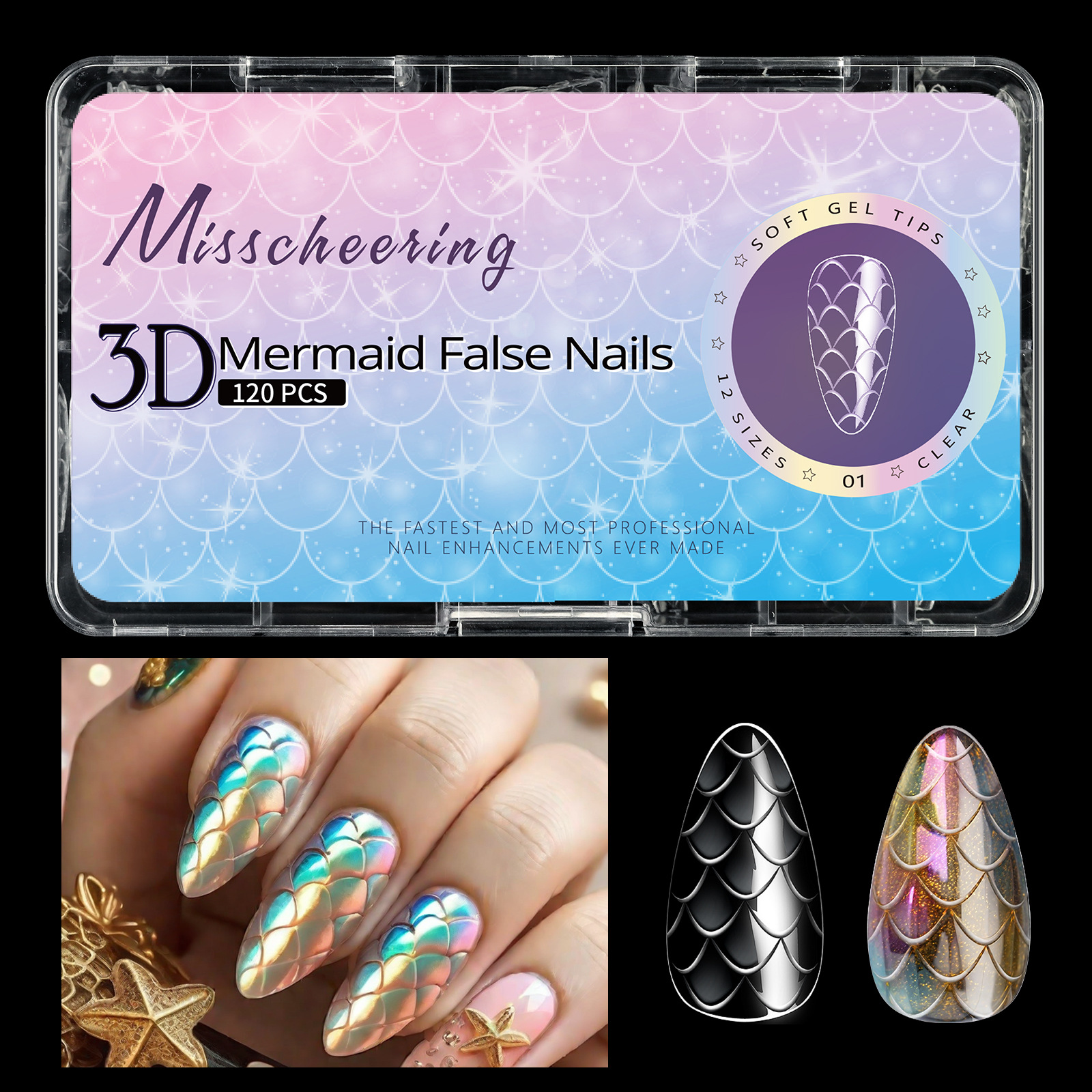 3D Scale Long Shaping Nail Tip