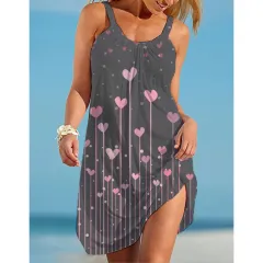 Urban Casual Loose Waist Suspender Dress - Aq3Aa221611V - View 1