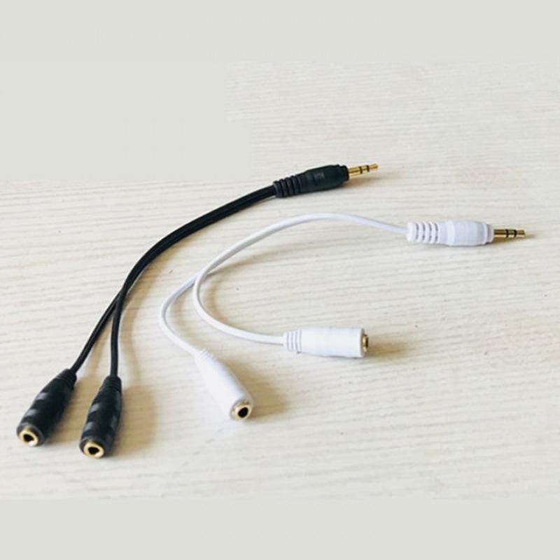Gilded One-to-two Headphone Audio Cable Adapter