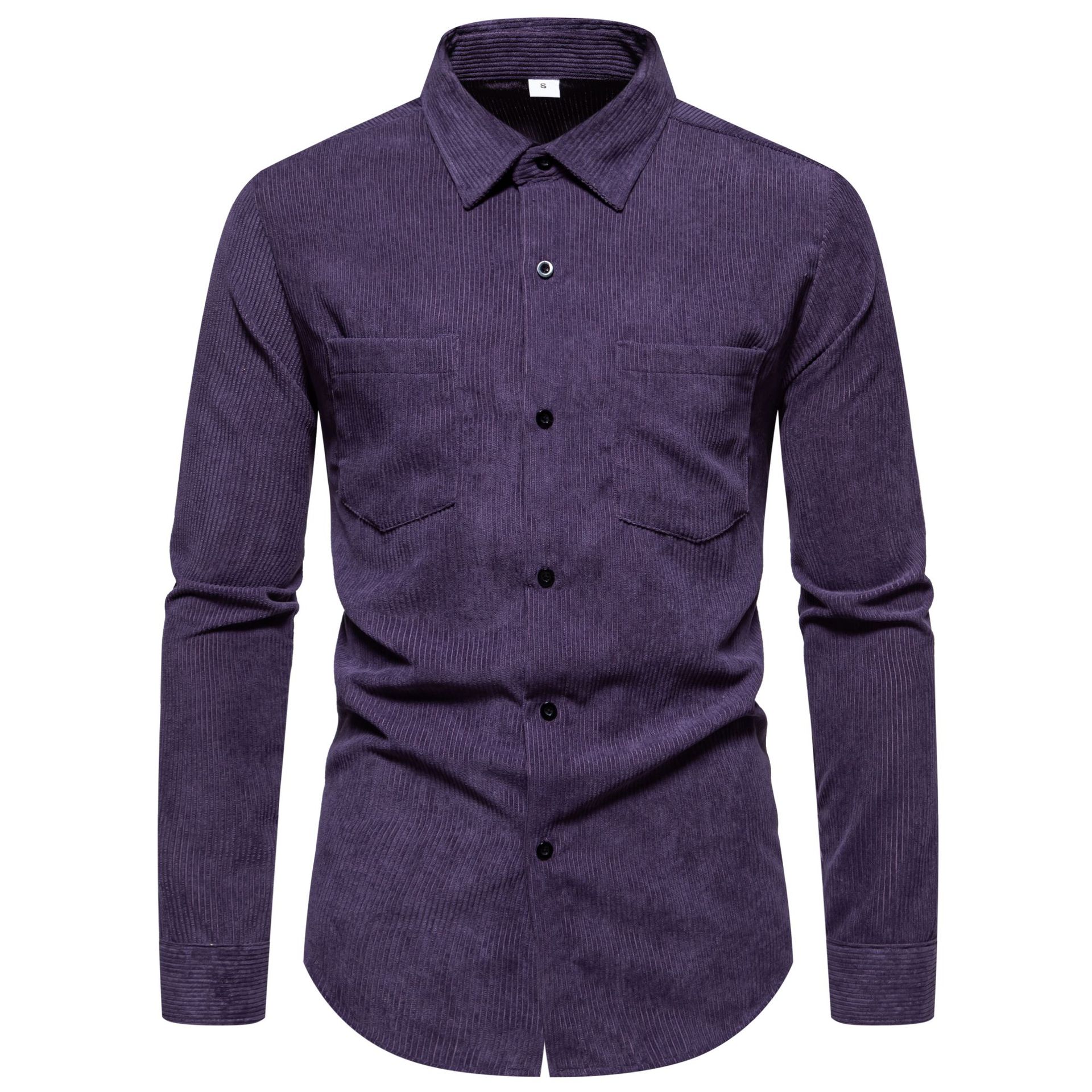 Solid-color Long-sleeve Shirt For Men And Young Adults