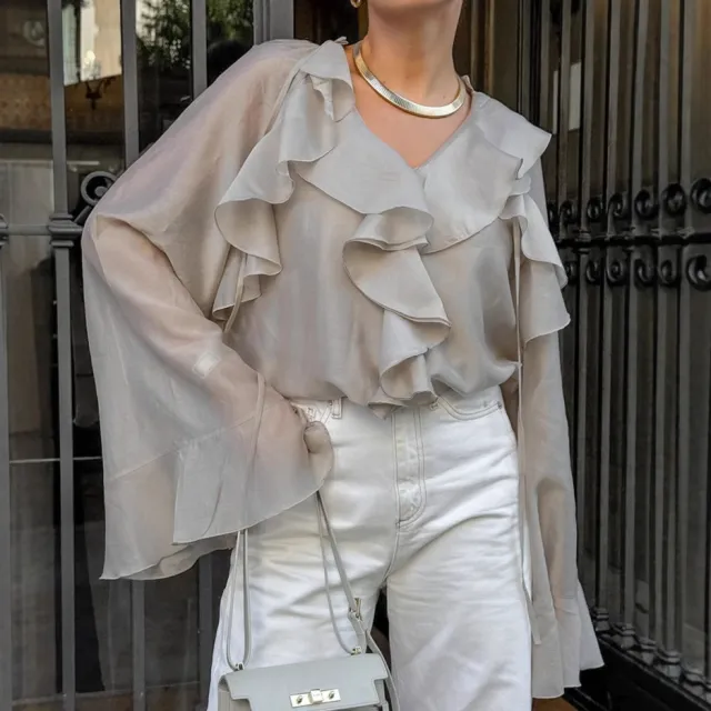 French Women's Versatile Commuting Top Light Gray - Shop at LoveMi