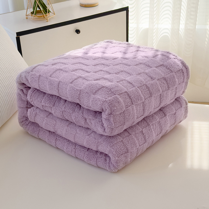 Household Waffle-pattern Flannel Casual Blanket