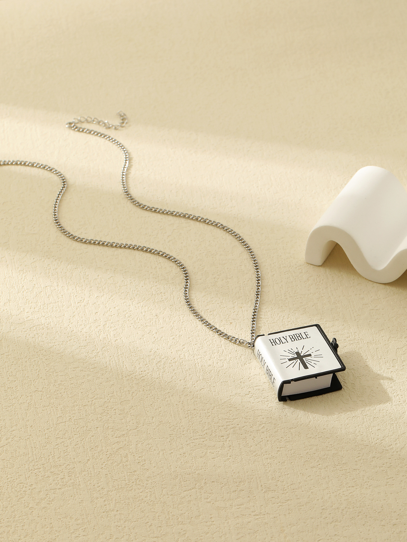Cross Bible Book Pendant Necklace | Men Women Jewelry | Bible Pendant Necklace - Picture 9 of 9
