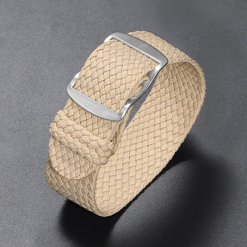 Woven Nylon Watchband Pieces Over Canvas Watch