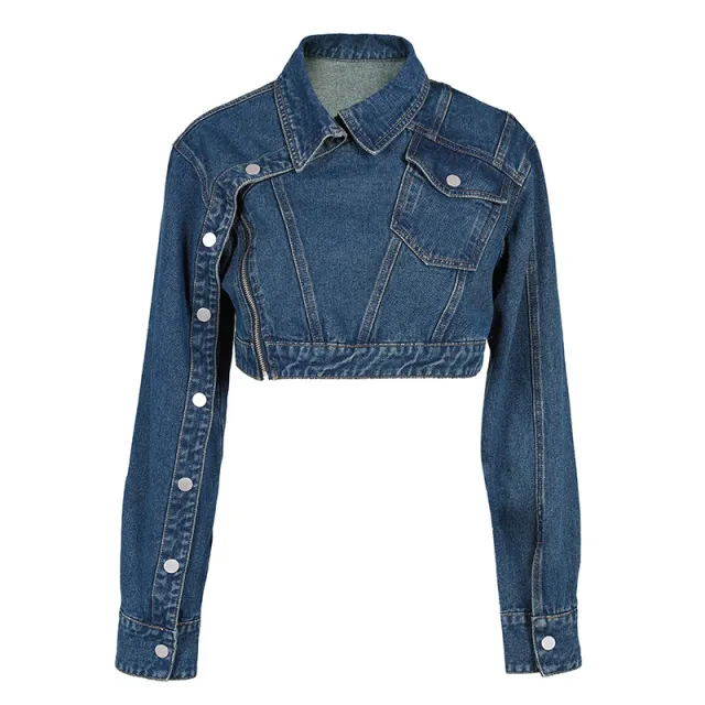 Women's Fashionable Loose Ultra short Top Blue - Shop at LoveMi