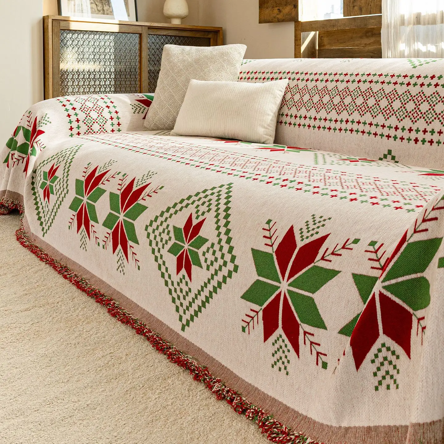 Bohemian-style American Chenille Sofa Blanket