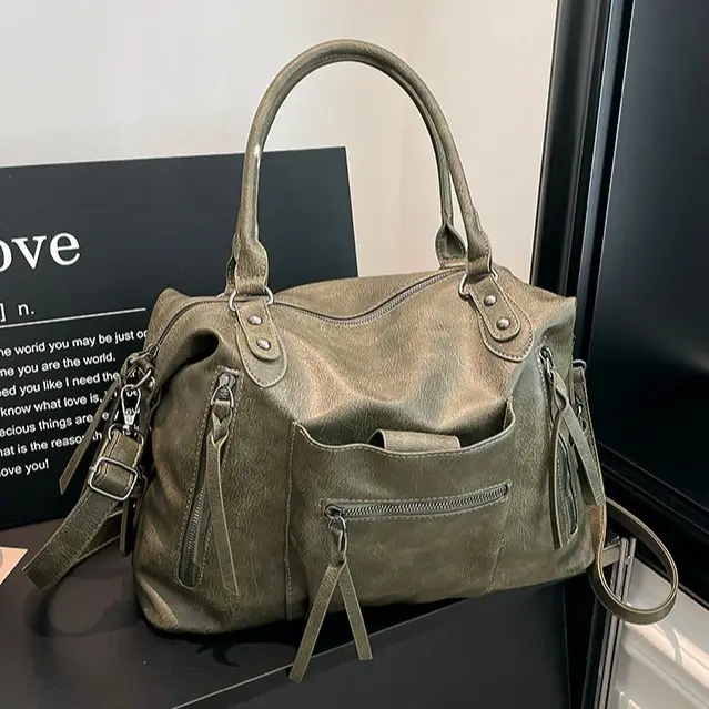 Motorcycle-style Fashion Large-capacity Tote Bag Womens Handbag